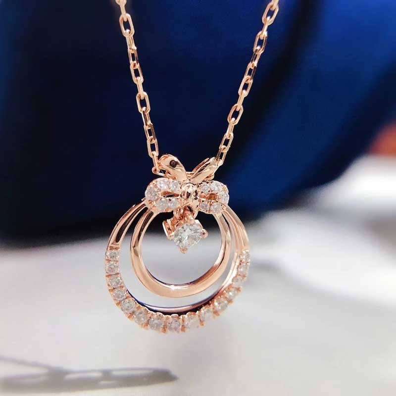 14k Gold 0.16 Ct Natural H Diamond Pendant( Without Chain ) - 4