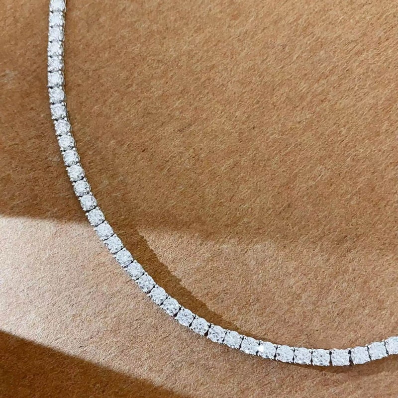14k Gold 11.5 Ct Natural H Diamond Necklace - 2