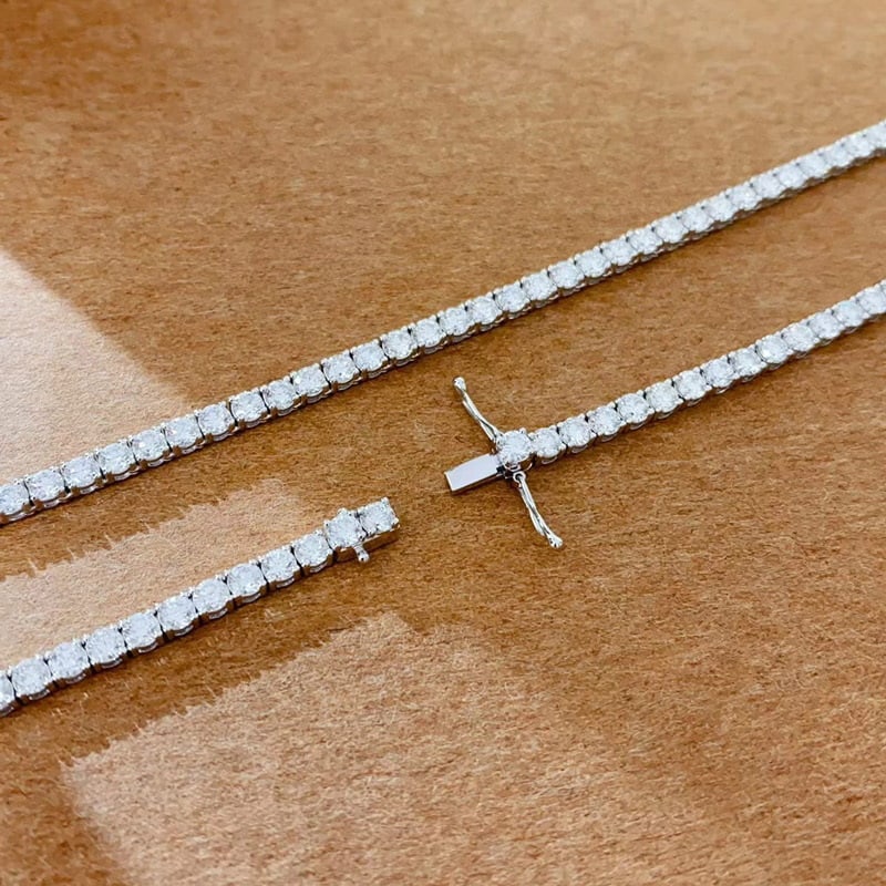 14k Gold 11.5 Ct Natural H Diamond Necklace - 3