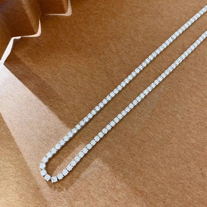 14k Gold 11.5 Ct Natural H Diamond Necklace - 4