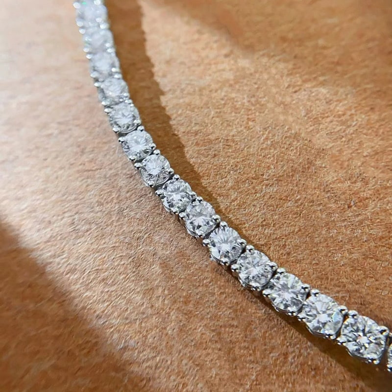 14k Gold 11.5 Ct Natural H Diamond Necklace - 5