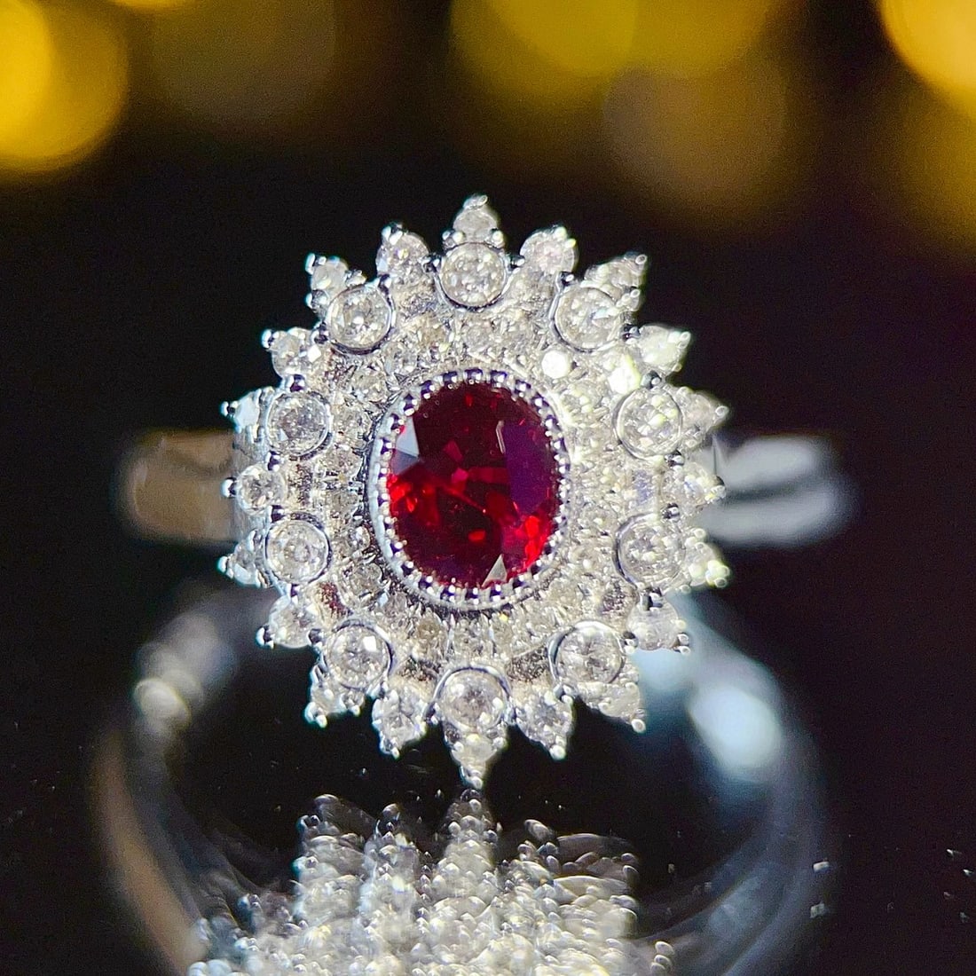 14k Gold 0.93 Ctw Natural Ruby & Diamond Ring - 2