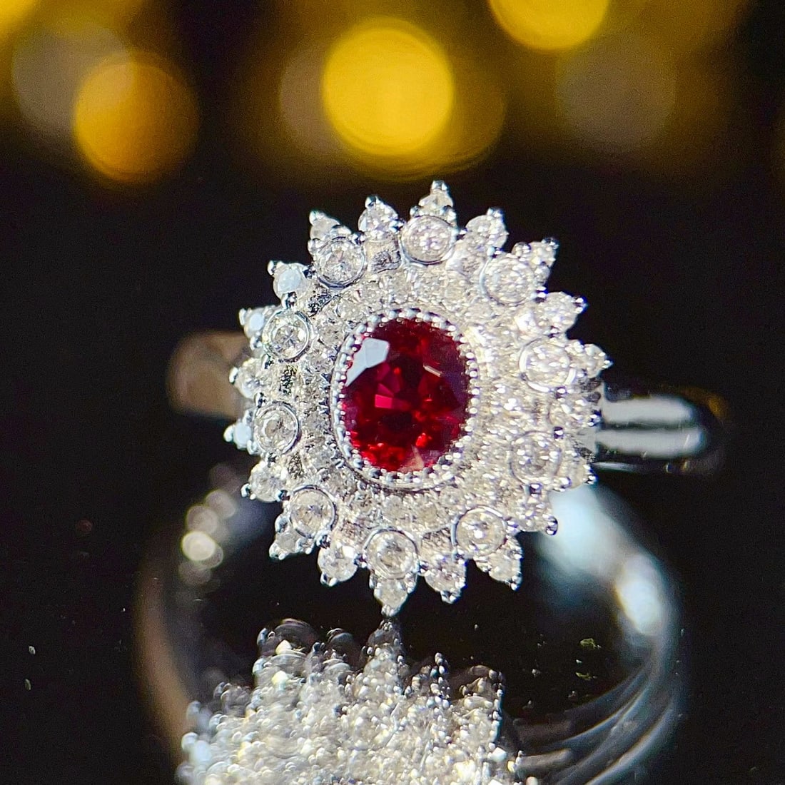 14k Gold 0.93 Ctw Natural Ruby & Diamond Ring - 3