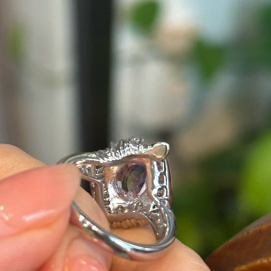 14k Gold 2.48 Ctw Natural Padparadscha Sapphire & Diamond Ring - 2