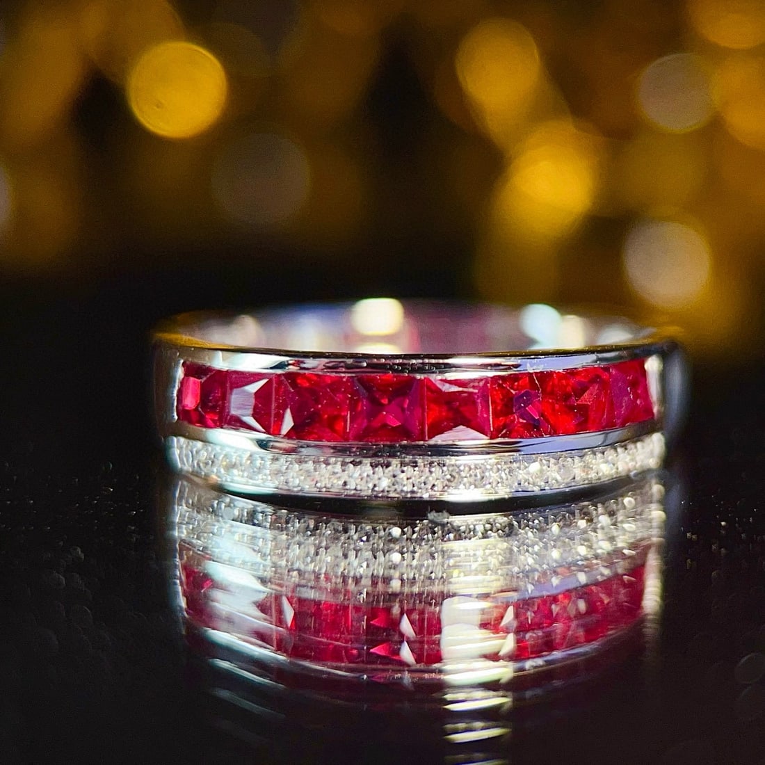14k Gold 0.9 Ct Natural Ruby & Diamond Ring - 2