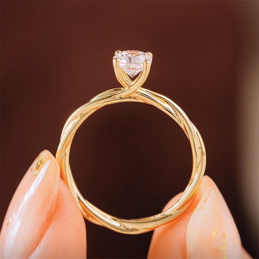 Gia Certified 14k Gold 0.50 Ct Natural D Vs1 3ex Round Diamond Ring - 3