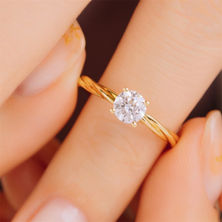 Gia Certified 14k Gold 0.50 Ct Natural D Vs1 3ex Round Diamond Ring - 6