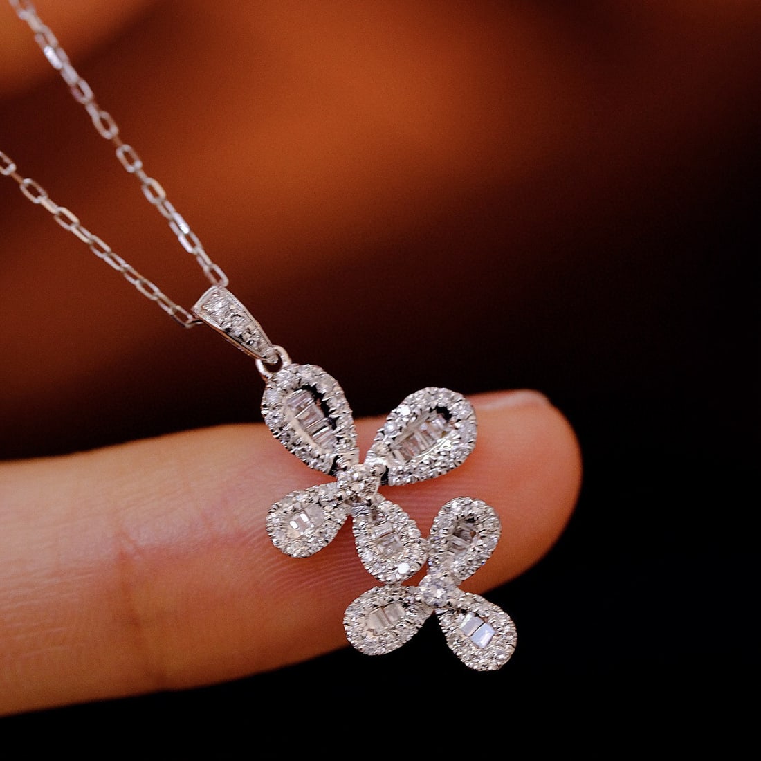 14k Gold 0.45 Ct Natural H Diamond Necklace - 3