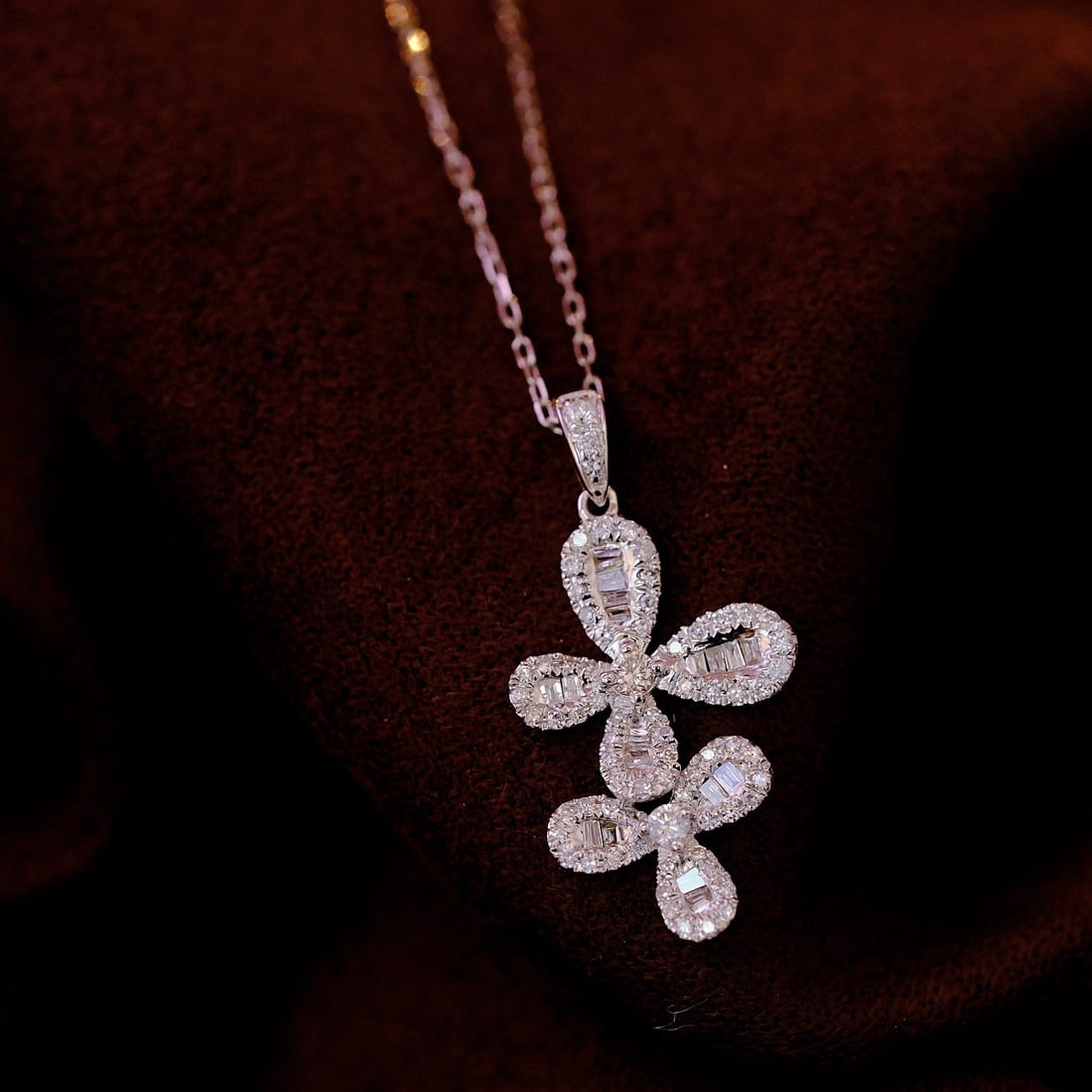 14k Gold 0.45 Ct Natural H Diamond Necklace - 5