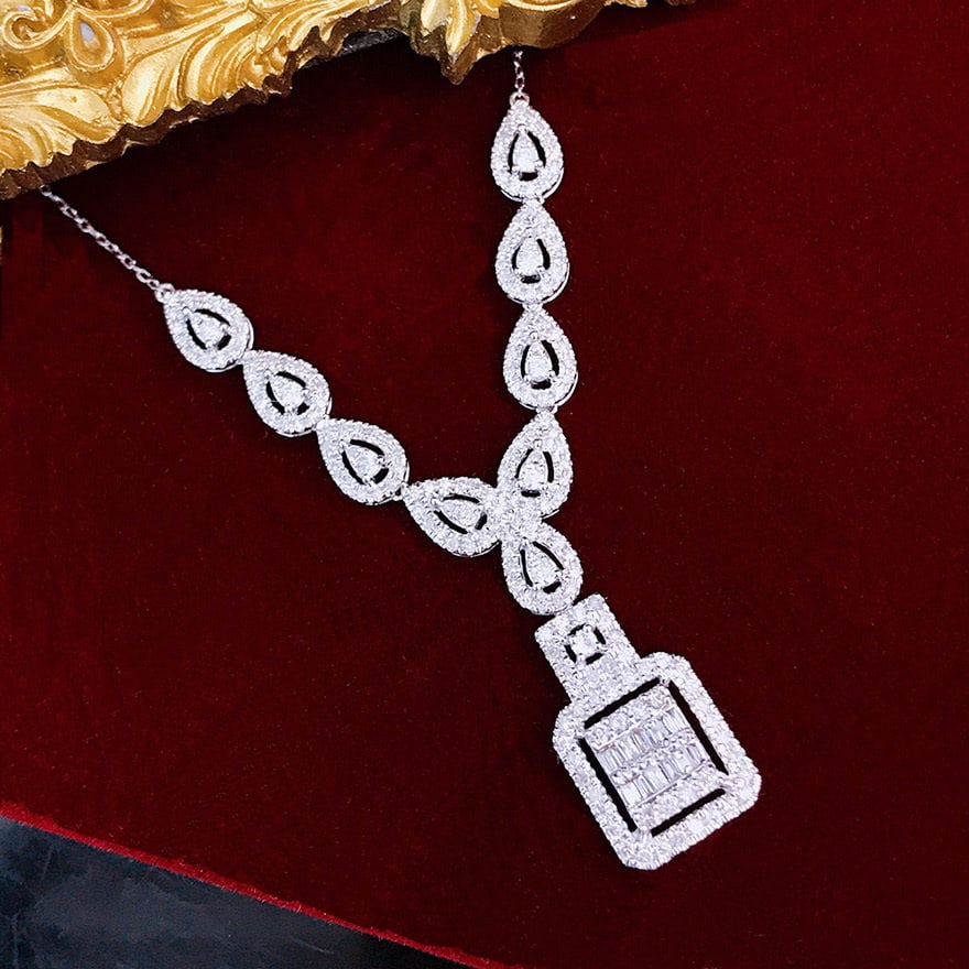 14k Gold 1.15 Ct Natural H Diamond Necklace - 4