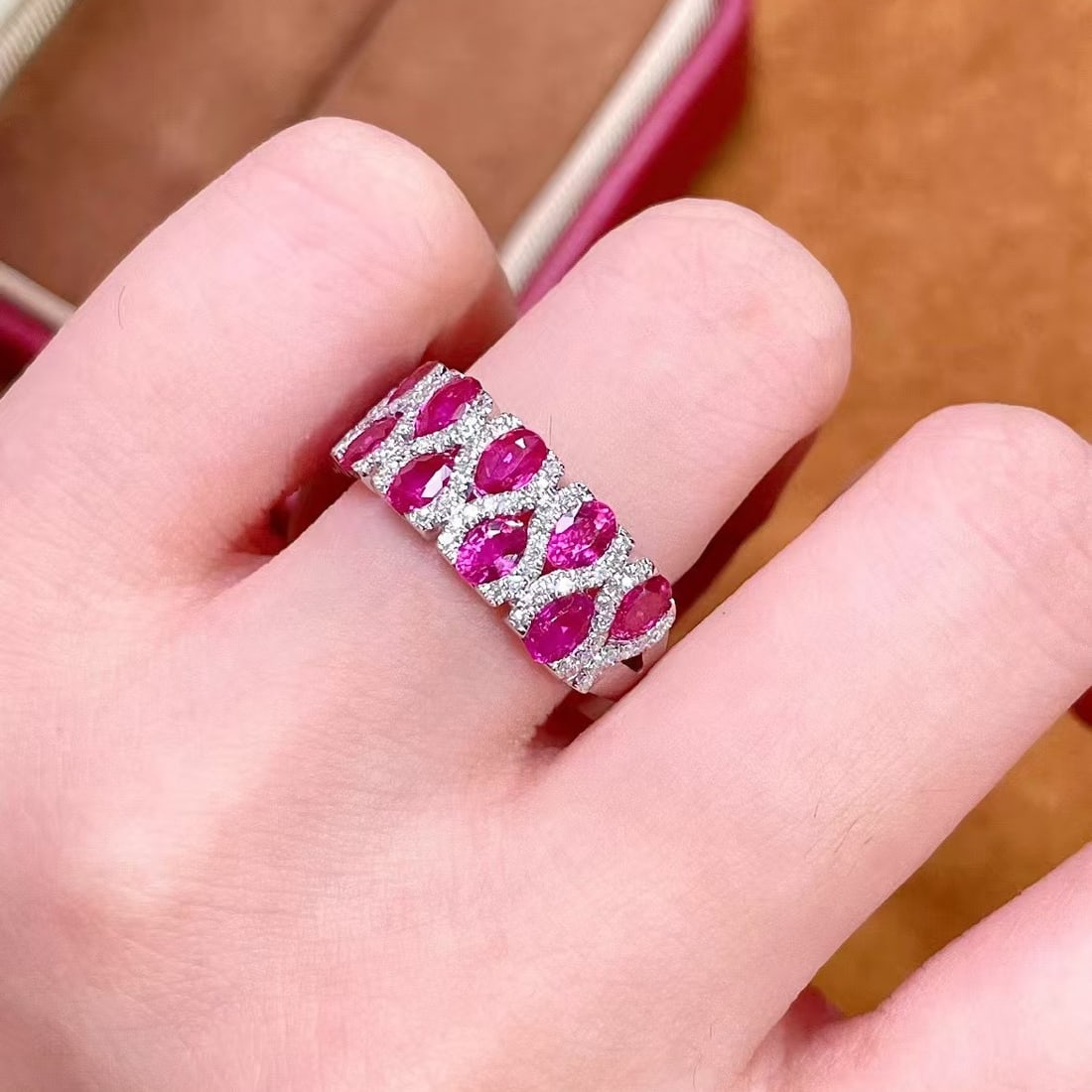 14k Gold 2.55 Ct Natural Ruby & Diamond Ring - 5