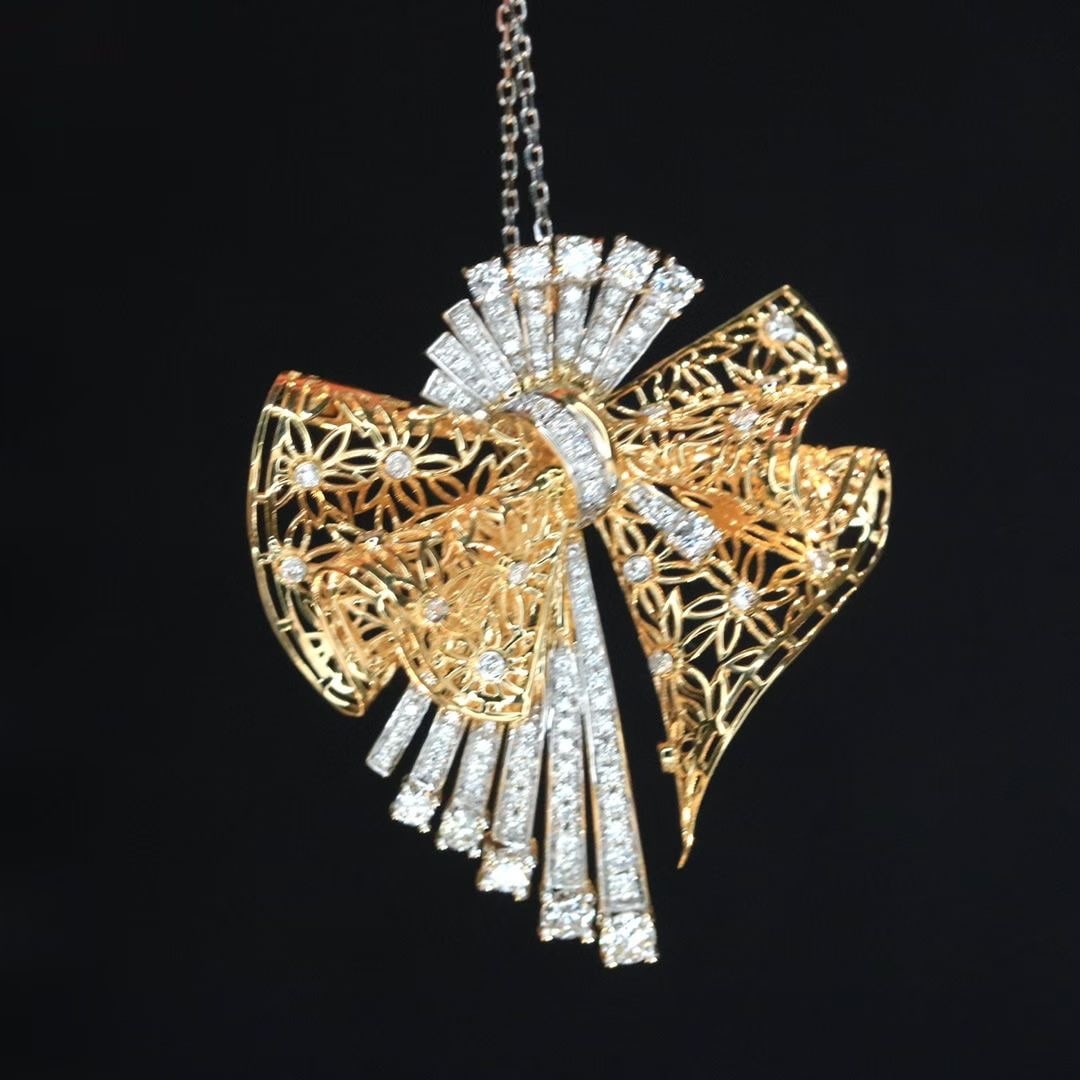 14k Gold 0.8 Ct Natural H Diamond Brooch/pendant( Without Chain ): Ref:231067115 // gold content:14k gold // main gemstone:diamond // shape:round // carat weight:0. 8ct // clarity grade:vs-si // color:h // treatment:natural // cut grade:g // Condition: New Low