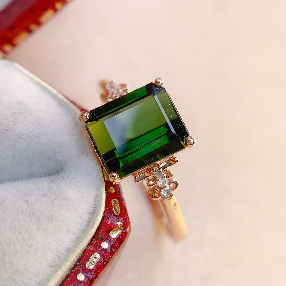 14k Gold 2.00 Ct Natural Tourmaline & Diamond Ring - 4