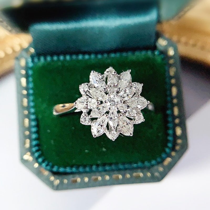 14k Gold 0.55 Ct Natural H Diamond Ring - 3