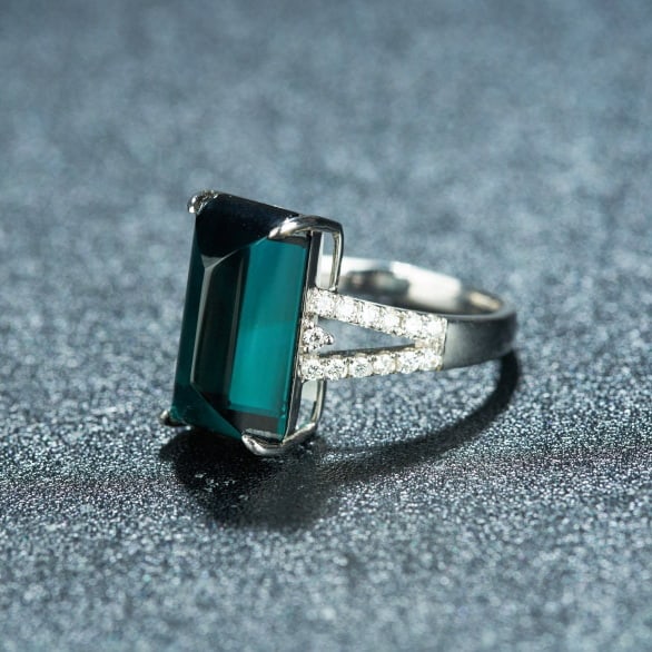 14k Gold 7.38 Ctw Natural Tourmaline & Diamond Ring - 3