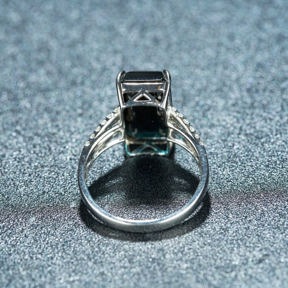 14k Gold 7.38 Ctw Natural Tourmaline & Diamond Ring - 7
