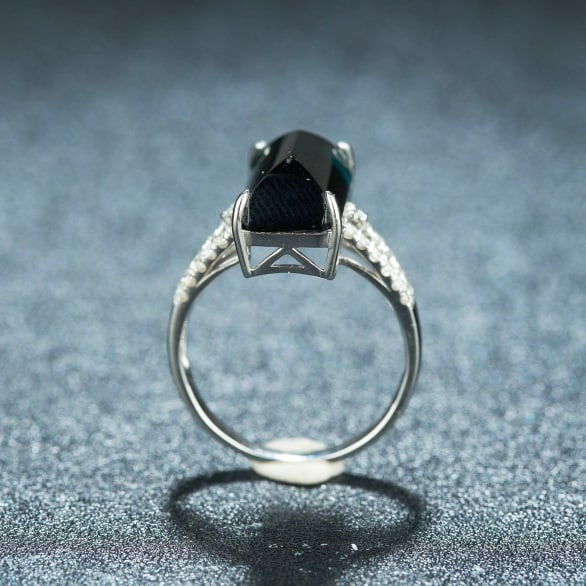 14k Gold 7.38 Ctw Natural Tourmaline & Diamond Ring - 8