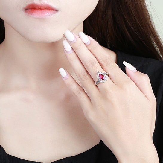14k Gold 1.69 Ctw Natural Ruby & Diamond Ring - 6