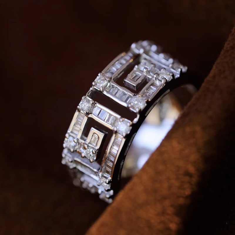 14k Gold 0.9 Ct Natural H Diamond Ring - 3