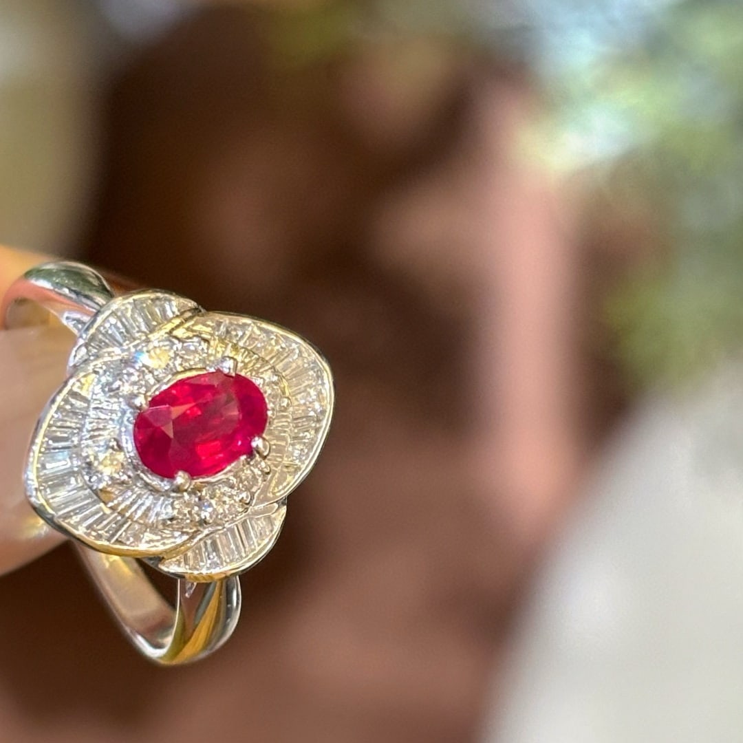 14k Gold 0.95 Ctw Natural Ruby & Diamond Ring - 3