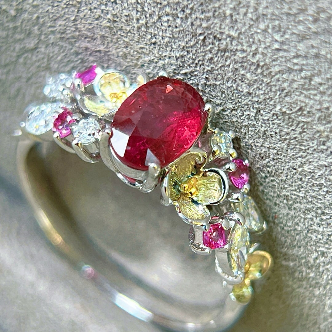 14k Gold 1.14 Ctw Natural Ruby & Diamond Ring - 2