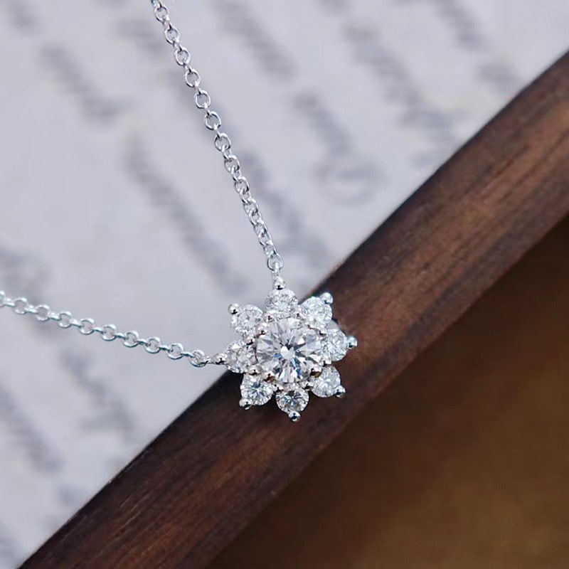 14k Gold 0.2 Ct Natural H Diamond Necklace - 2