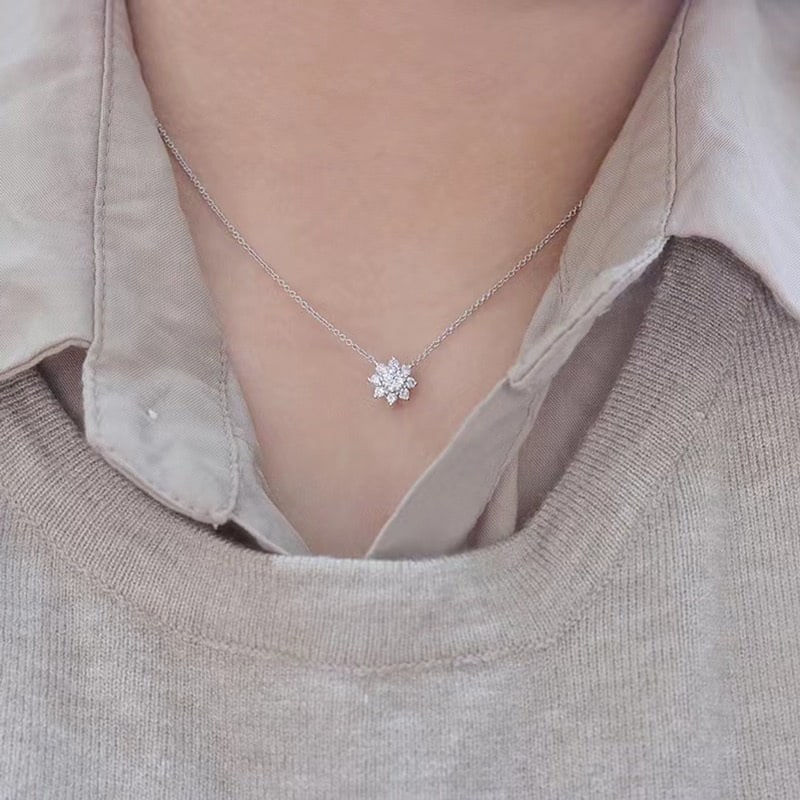 14k Gold 0.2 Ct Natural H Diamond Necklace - 3