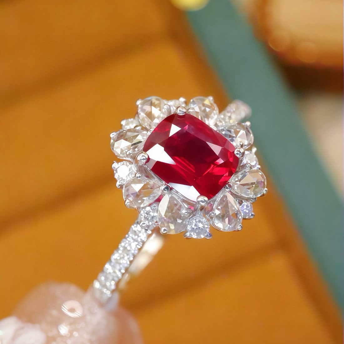 14k Gold 1.11 Ctw Natural Ruby & Diamond Ring - 3