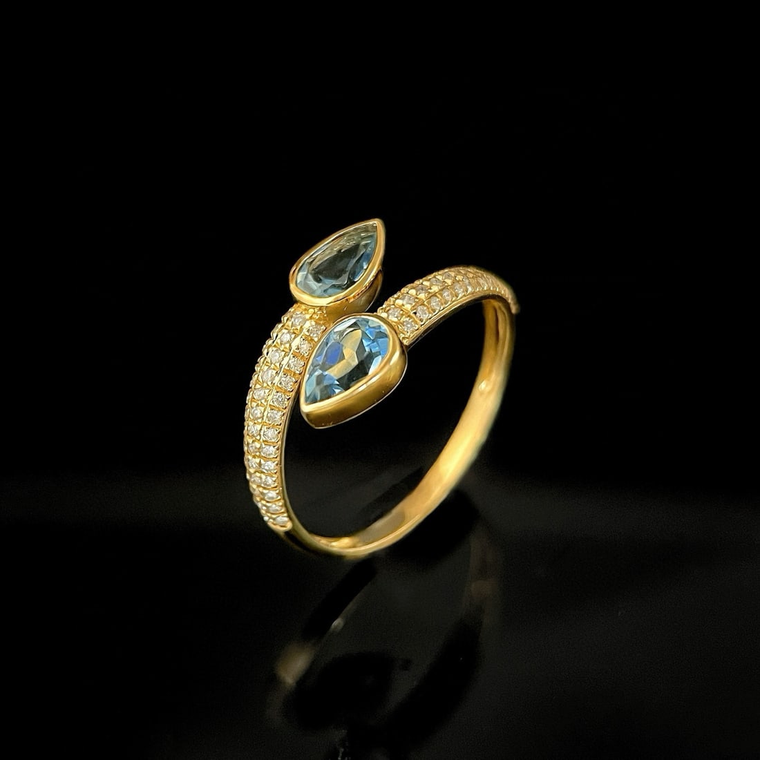14k Gold 1.04 Ctw Natural Aquamarine & Diamond Ring - 2
