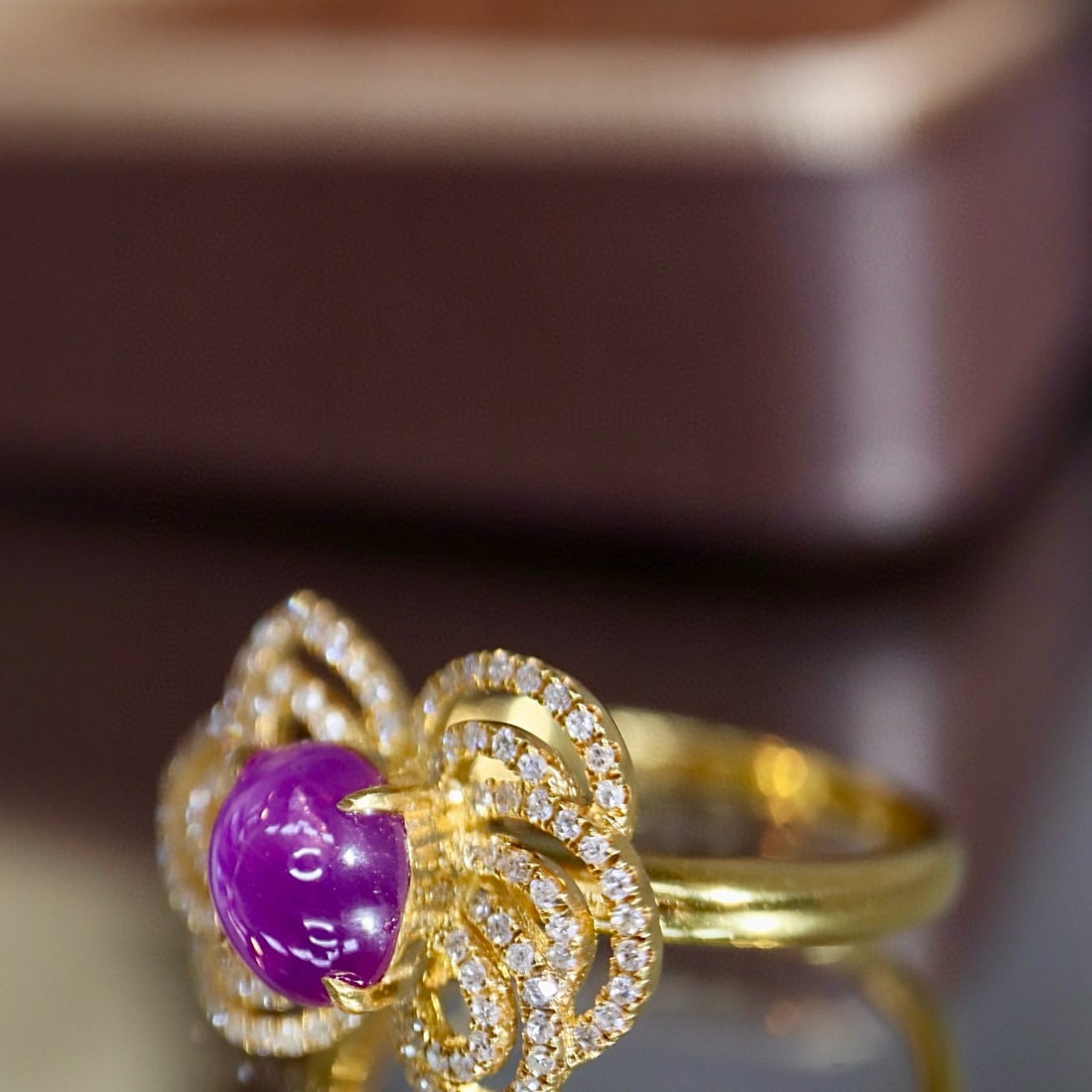 14k Gold 2.36 Ctw Natural Star Sapphire & Diamond Ring - 7