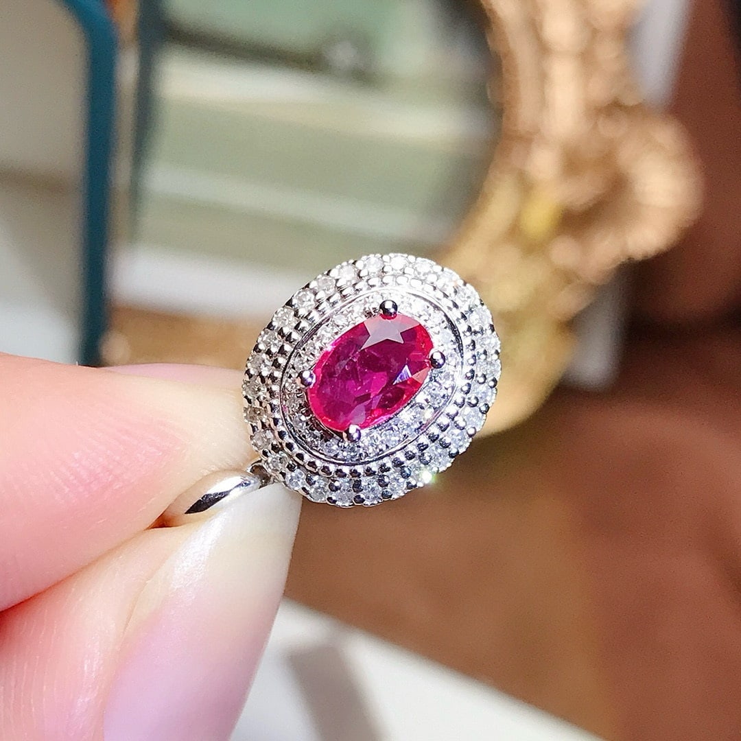 14k Gold 0.5 Ct Natural Ruby & Diamond Pendant( Without Chain ) - 5