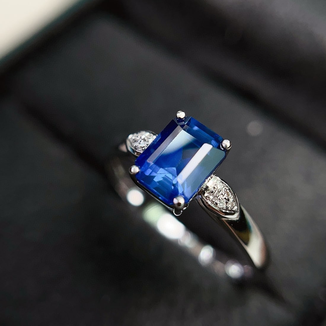 14k Gold 1.45 Ct Natural Sapphire & Diamond Ring - 2
