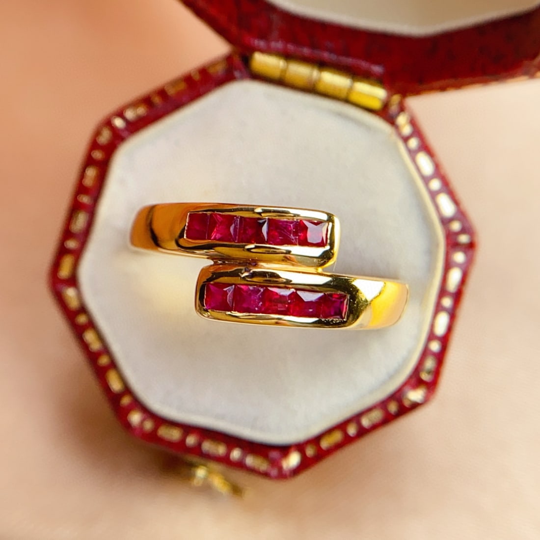 14k Gold 0.55 Ct Natural Ruby Ring - 4