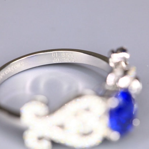 14k Gold 1.34 Ctw Natural Sapphire & Diamond Ring - 6