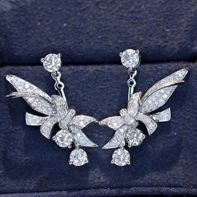 14k Gold 1.4 Ct Natural H Diamond Earrings: Ref:231068259 // gold content:14k gold // main gemstone:diamond // shape:round // carat weight:1. 4ct // clarity grade:vs-si // color:h // treatment:natural // cut grade:g // Condition: New Low