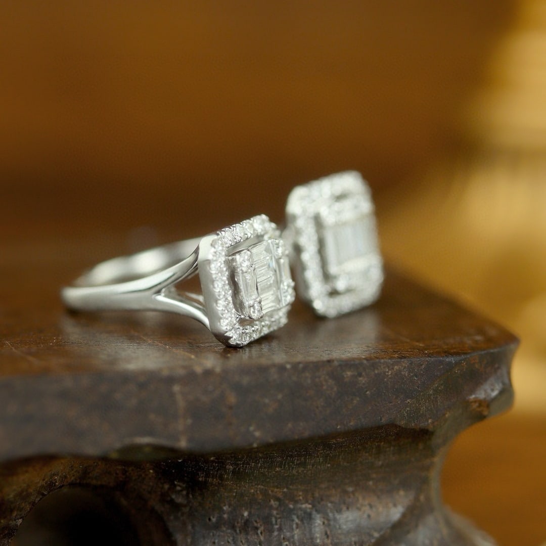 14k Gold 0.70 Ct Natural H Diamond Ring - 3