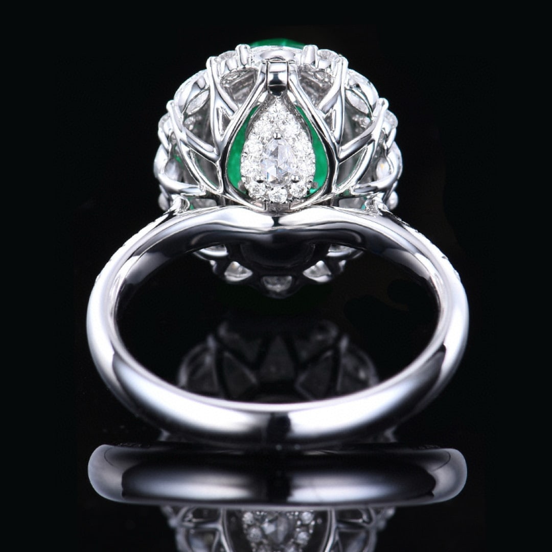 14k Gold 4.89 Ctw Vivid Green Natural Emerald & Diamond Ring/pendant( Without Chain ) - 5
