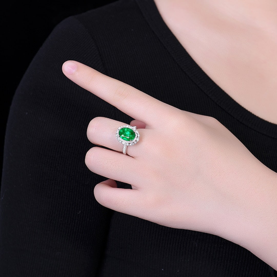 14k Gold 4.89 Ctw Vivid Green Natural Emerald & Diamond Ring/pendant( Without Chain ) - 6