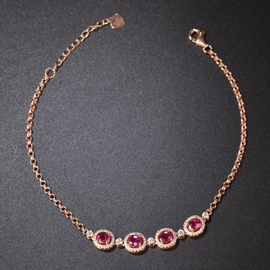 14k Gold 1.64 Ctw Natural Ruby & Diamond Bracelet (1 of 8)