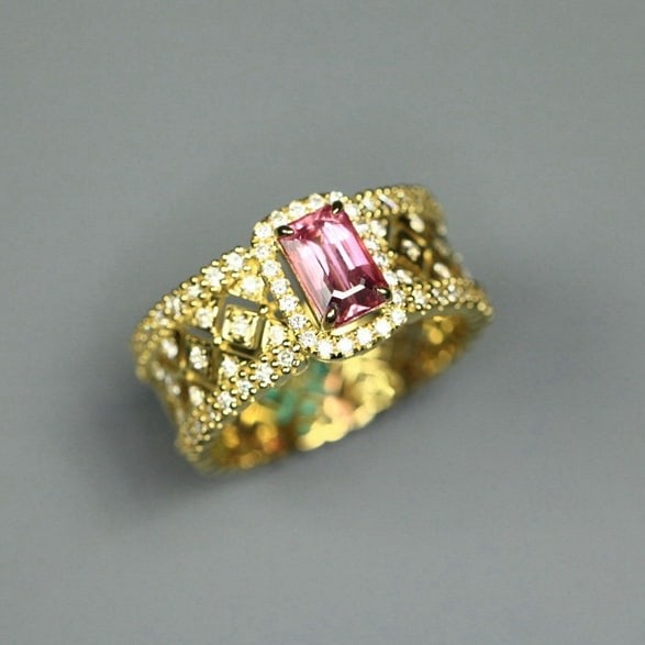 14k Gold 1.53 Ctw Natural Sapphire & Diamond Ring - 6