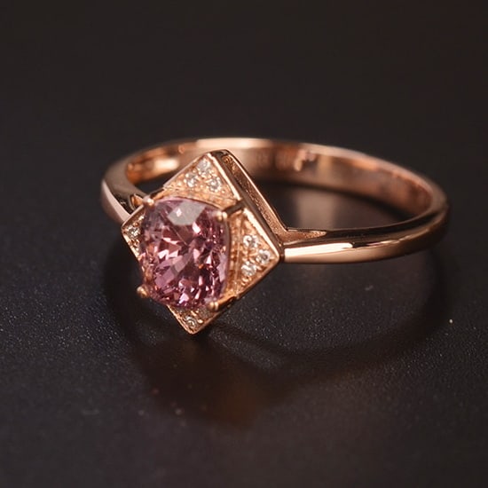 14k Gold 1.08 Ctw Natural Spinel & Diamond Ring - 2