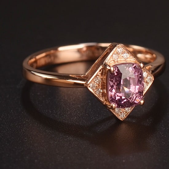 14k Gold 1.08 Ctw Natural Spinel & Diamond Ring - 3