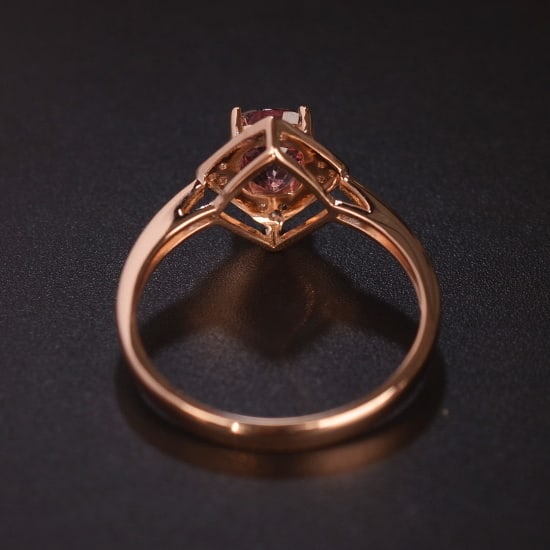 14k Gold 1.08 Ctw Natural Spinel & Diamond Ring - 4