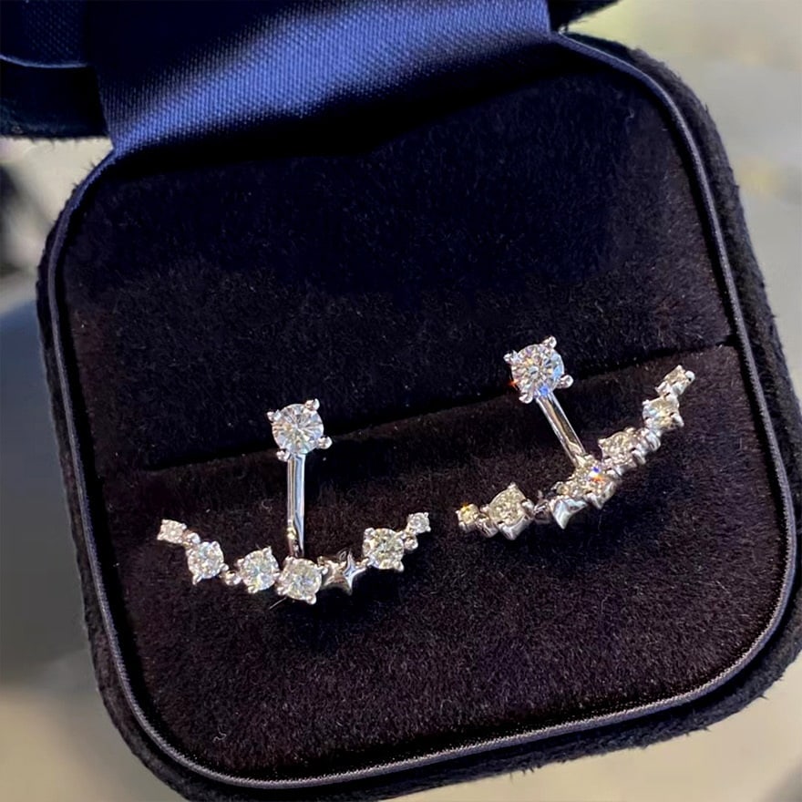 14k Gold 0.8 Ct Natural H Diamond Earrings: Ref:231068352 // gold content:14k gold // main gemstone:diamond // shape:round // carat weight:0. 8ct // clarity grade:vs-si // color:h // treatment:natural // cut grade:g // Condition: New Low