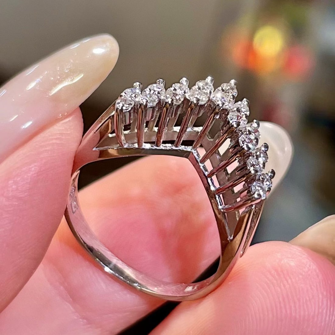 14k Gold 0.5 Ct Natural H Diamond Ring - 2