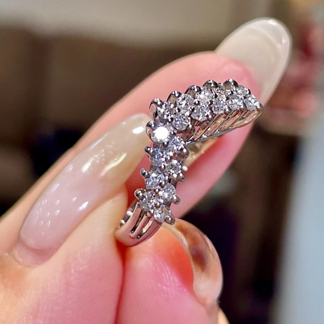 14k Gold 0.5 Ct Natural H Diamond Ring - 3