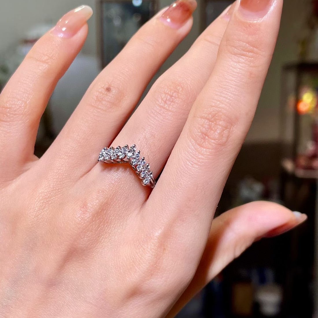 14k Gold 0.5 Ct Natural H Diamond Ring - 4