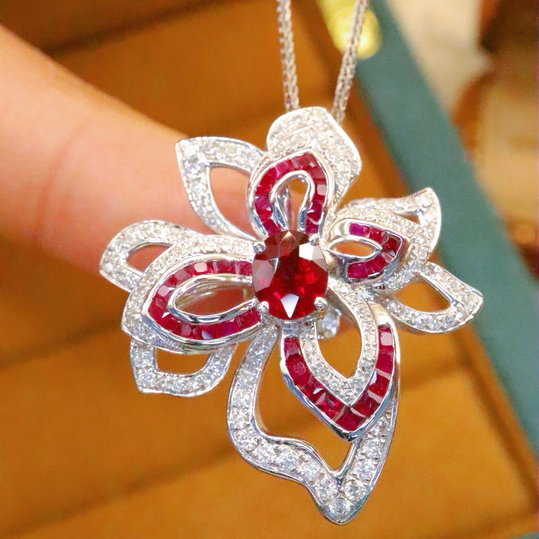 14k Gold 1.51 Ctw Natural Ruby & Diamond Ring/pendant( Without Chain ) - 4