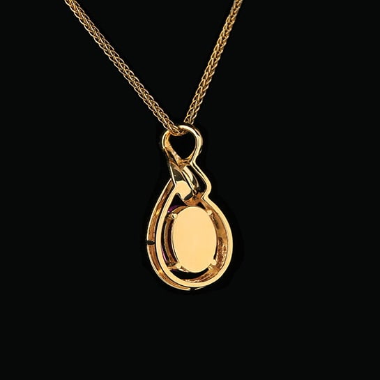 14k Gold 1.07 Ctw Natural Padparadscha Sapphire & Diamond Pendant( Without Chain ) - 4
