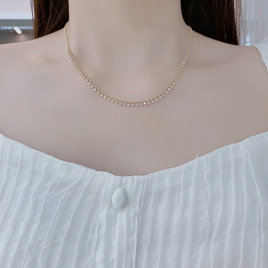 14k Gold 1 Ct Natural H Diamond Necklace - 8